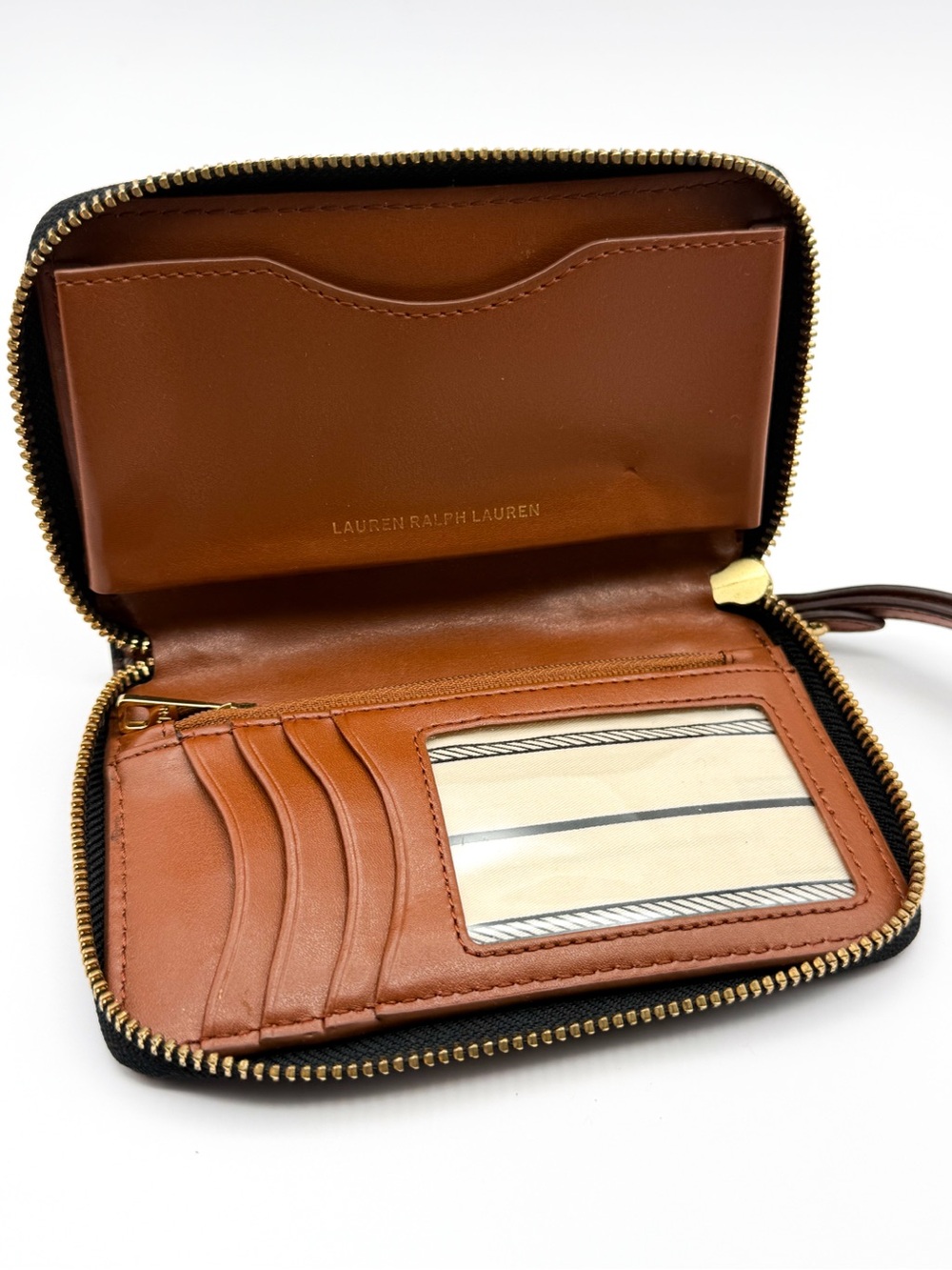 ⚜️LAUREN RALPH LAUREN⚜️ Black Signature Equestrian Print Wristlet Wallet - Picture 9 of 15